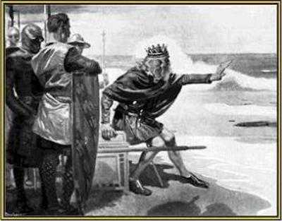 One story has it that England’s first king, a Dane named Canute, in an act of hubris, commanded the tides to stop. Photo source: http://canute2.sealevelrise.info/slr/Story%20of%20Canute